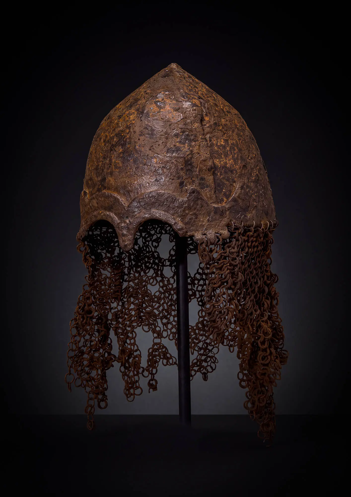 VIKING AGE IRON HELMET WITH AVENTAIL