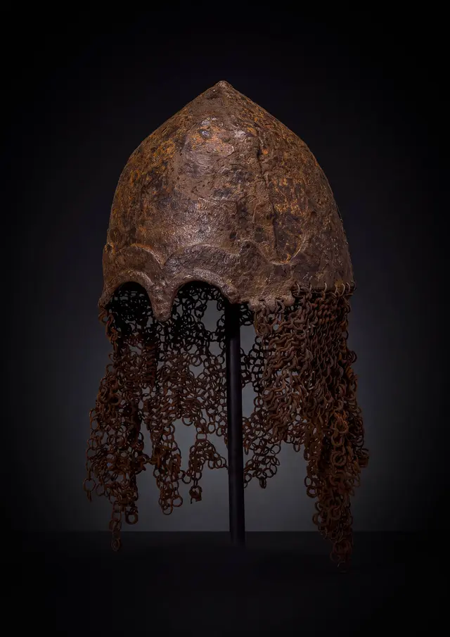 VIKING AGE IRON HELMET WITH AVENTAIL