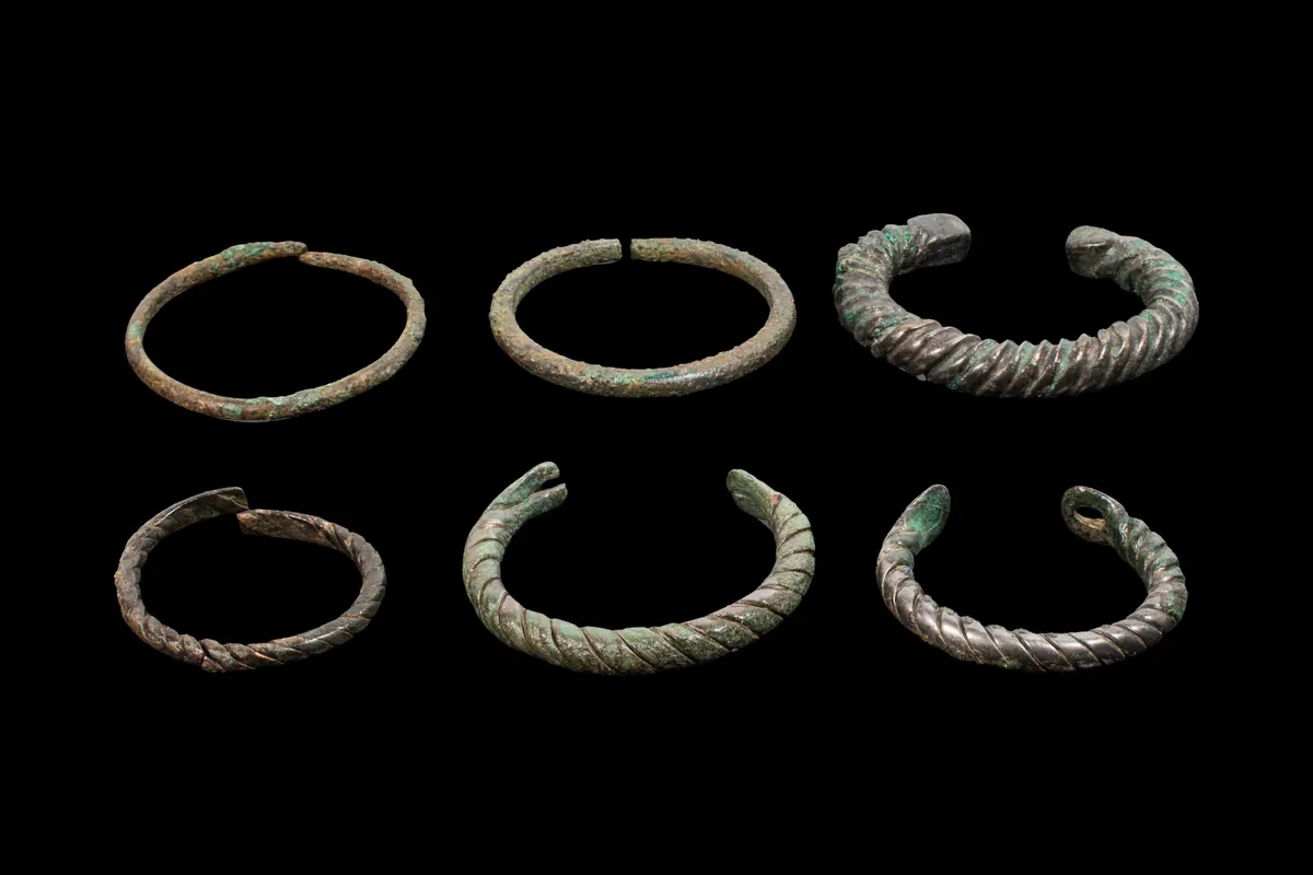 COLLECTION OF CELTIC BRONZE BANGLES