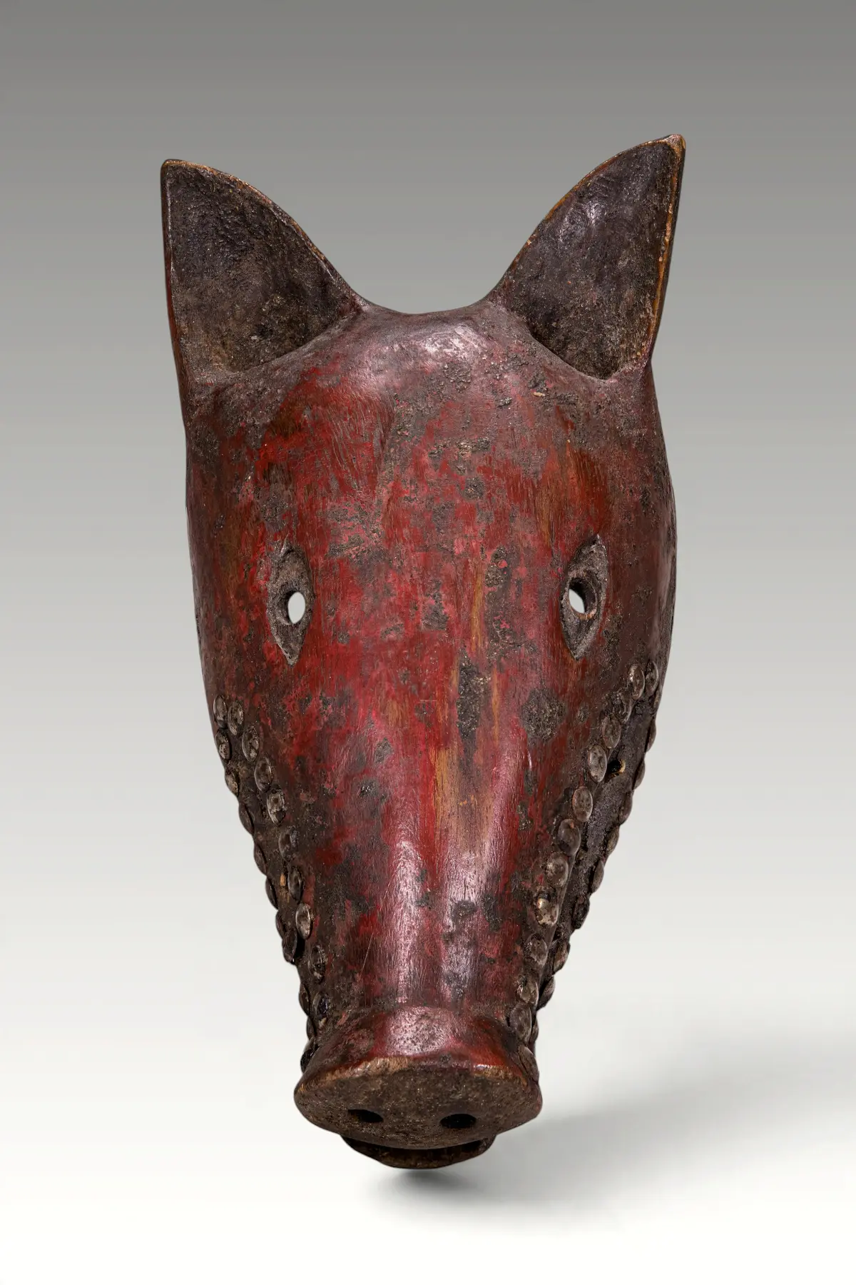 CHOKWE ZOOMORPHIC MASK DEPICTING A BOAR