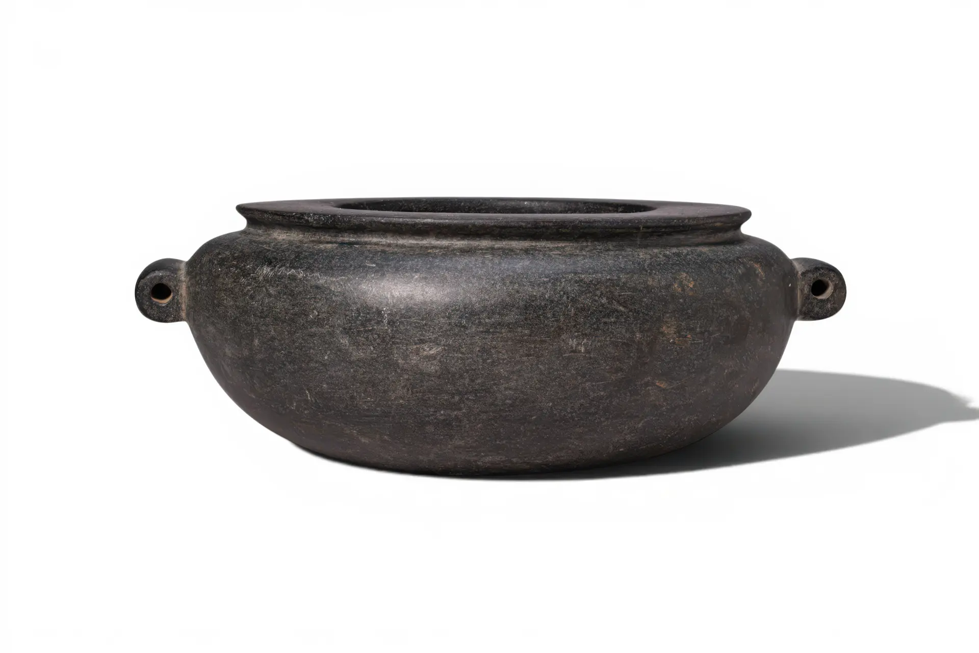 EGYPTIAN OLD KINGDOM OFFERING BLACK STONE BOWL