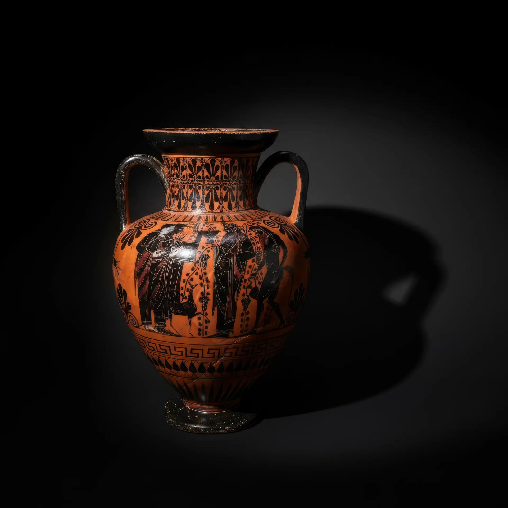 RARE ATTIC BLACK-FIGURE NECK AMPHORA ATTRIBUTED TO THE LYSIPPIDES
