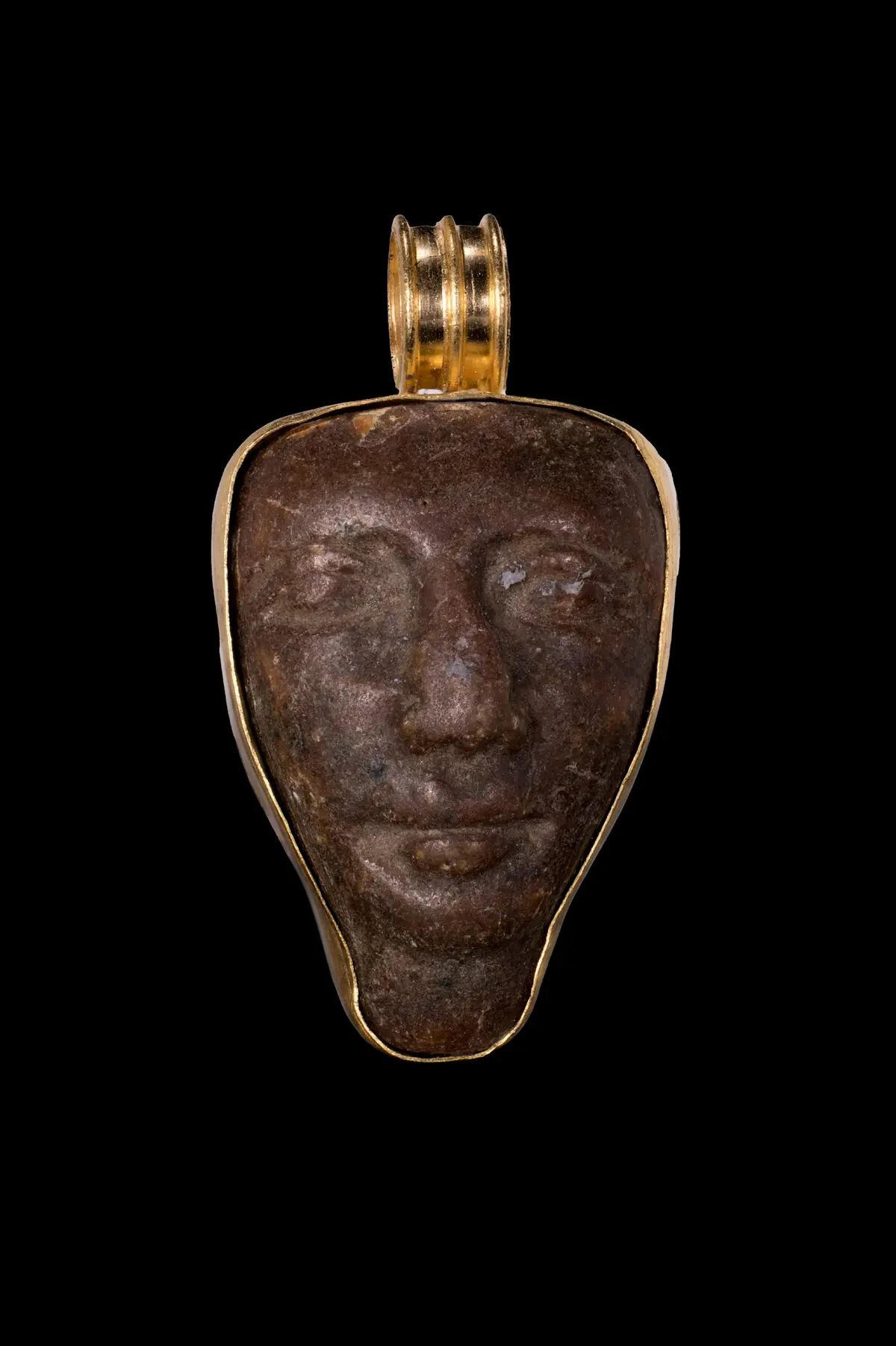 EGYPTIAN FAIENCE AMULET IN GOLD PENDANT