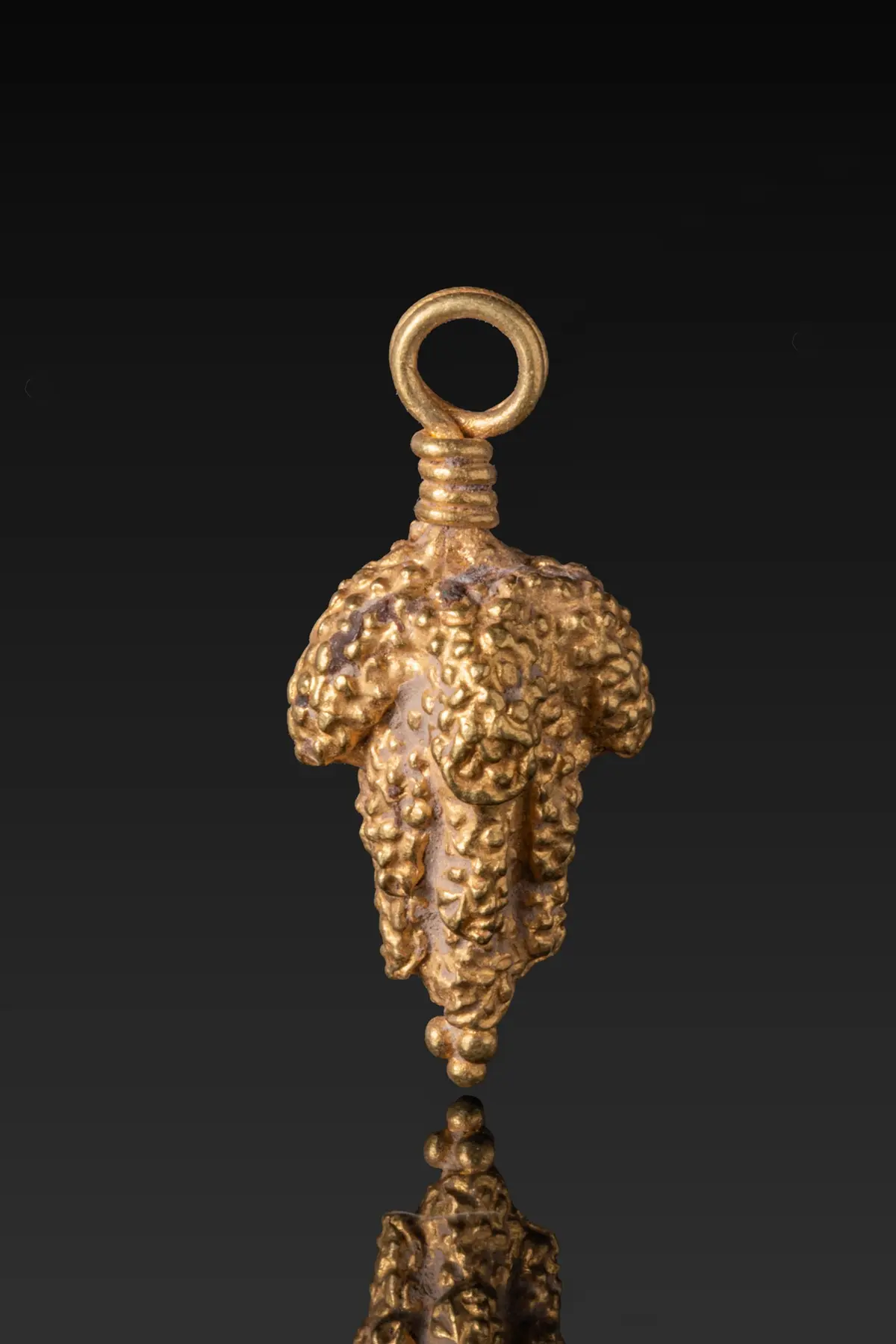 GREEK HIGH KARAT GOLD GRAPE PENDANT