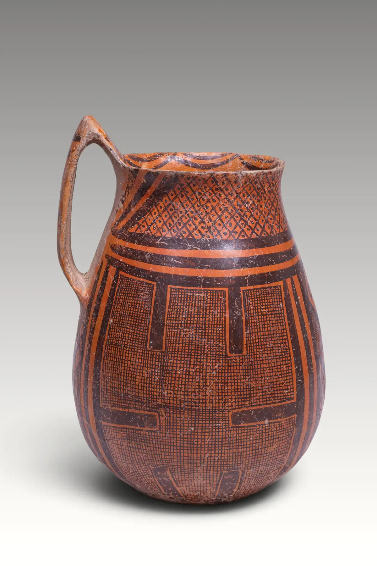 CHINESE MAJIAYAO PAINTED POTTERY CUP WITH HANDLE