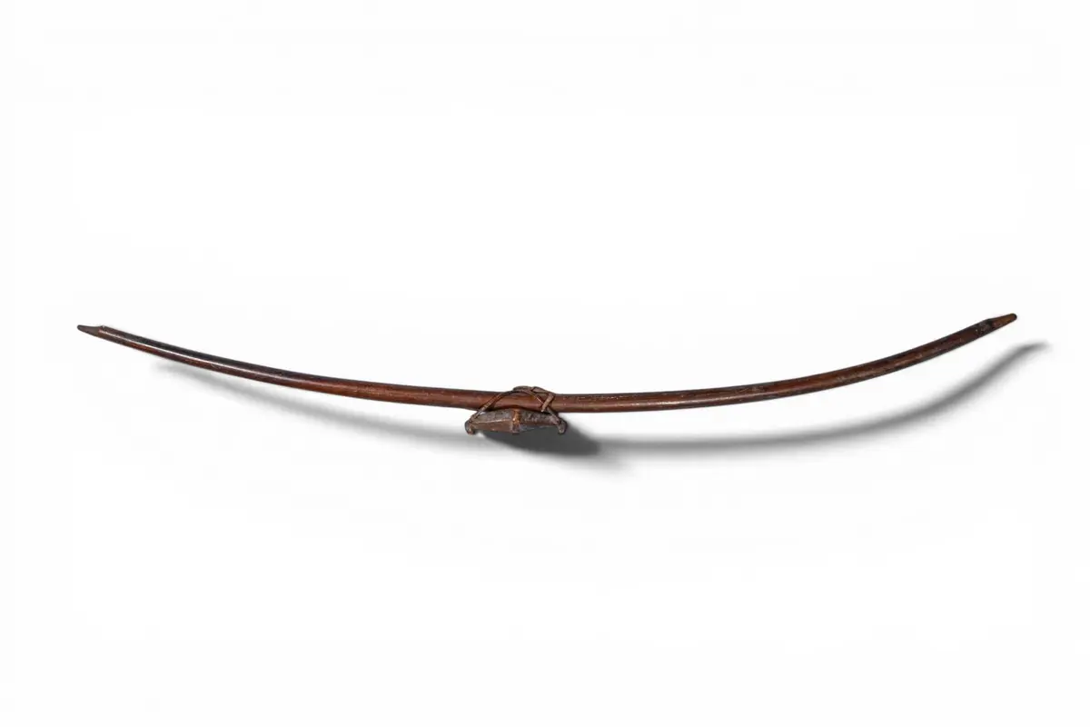 NATIVE AMERICAN BOW STAFF WITH RESONATOR - BIRD CALLER