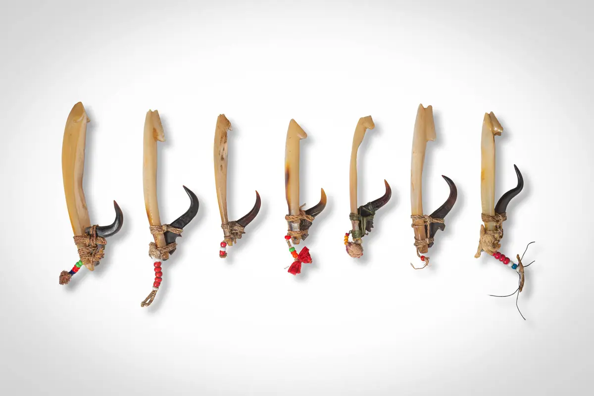 GROUP OF SOLOMON ISLANDS BONITO FISH HOOKS