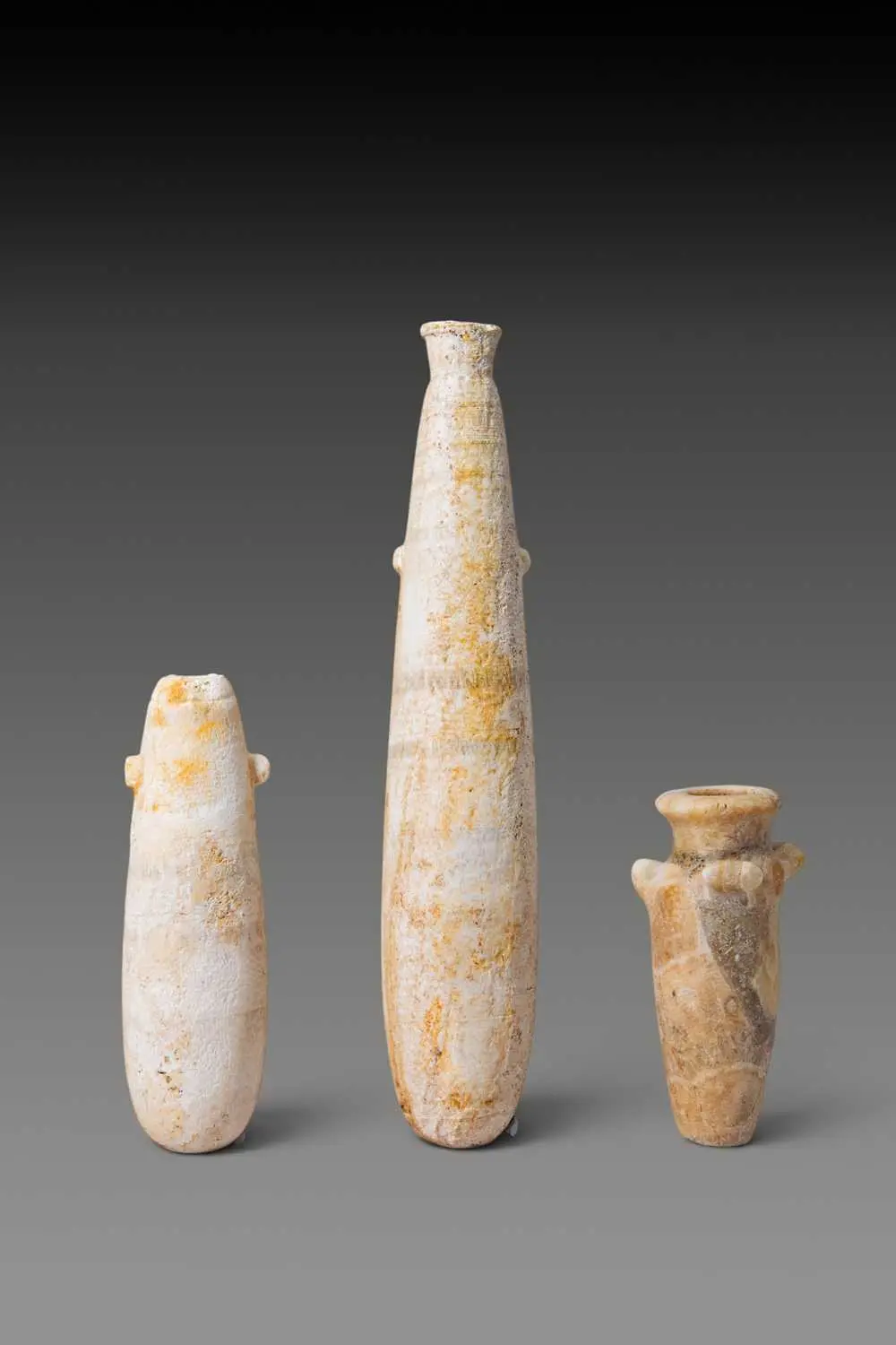 COLLECTION OF EGYPTIAN ALABASTER ALABASTRA