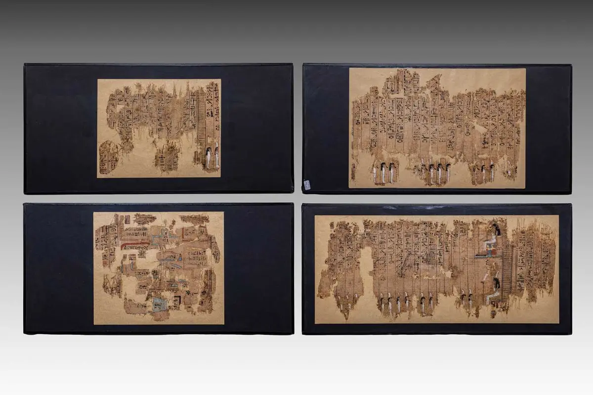 EGYPTIAN PAPYRUS FRAGMENTS FROM CHAPTER 125 OF THE BOOK OF THE DEAD
