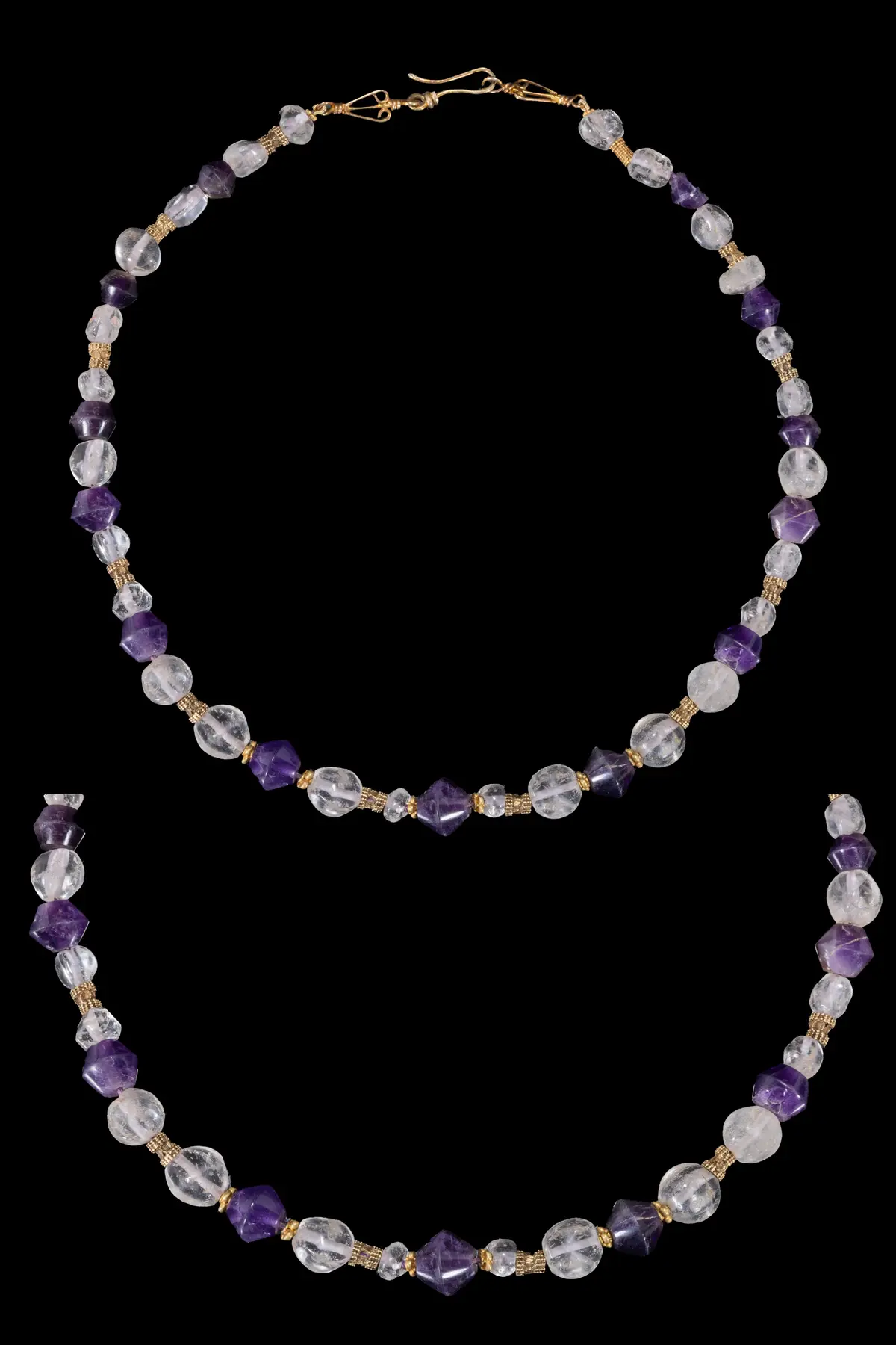 ROMAN ROCK CRYSTAL AND AMETHYST NECKLACE