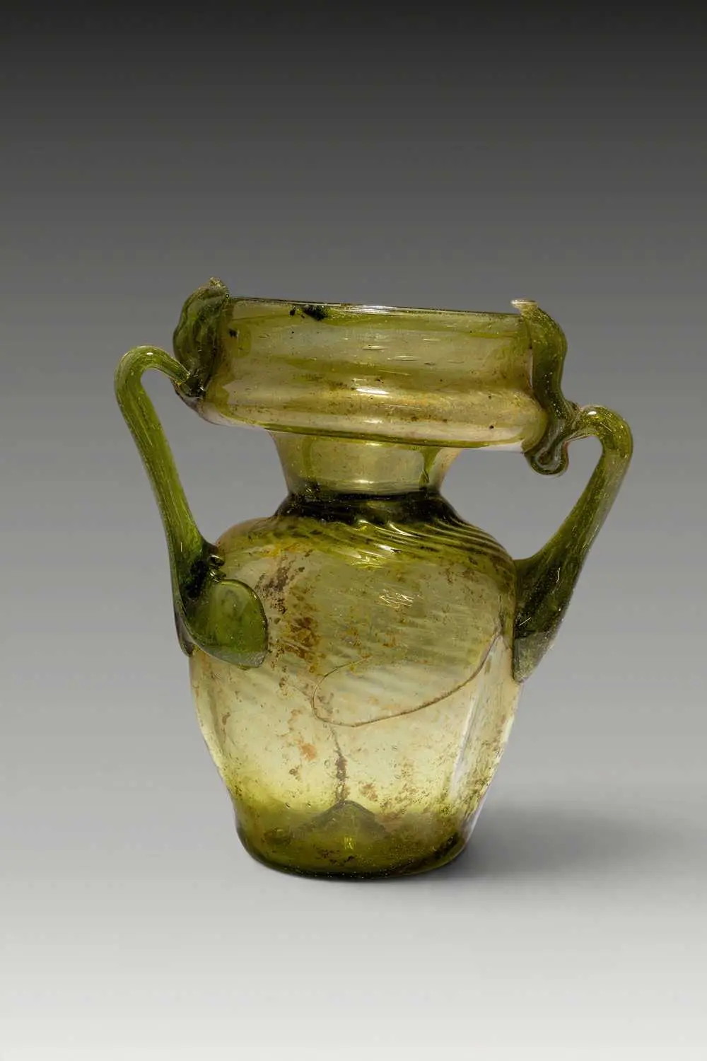 ROMAN GLASS TWIN-HANDLED JAR