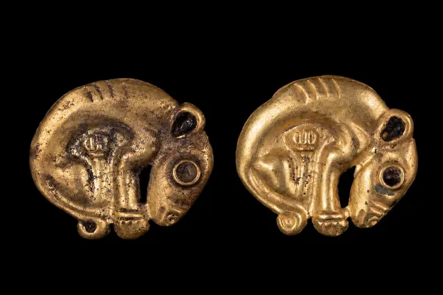 PAIR OF SCYTHIAN GOLD ANIMAL-SHAPED APPLIQUES