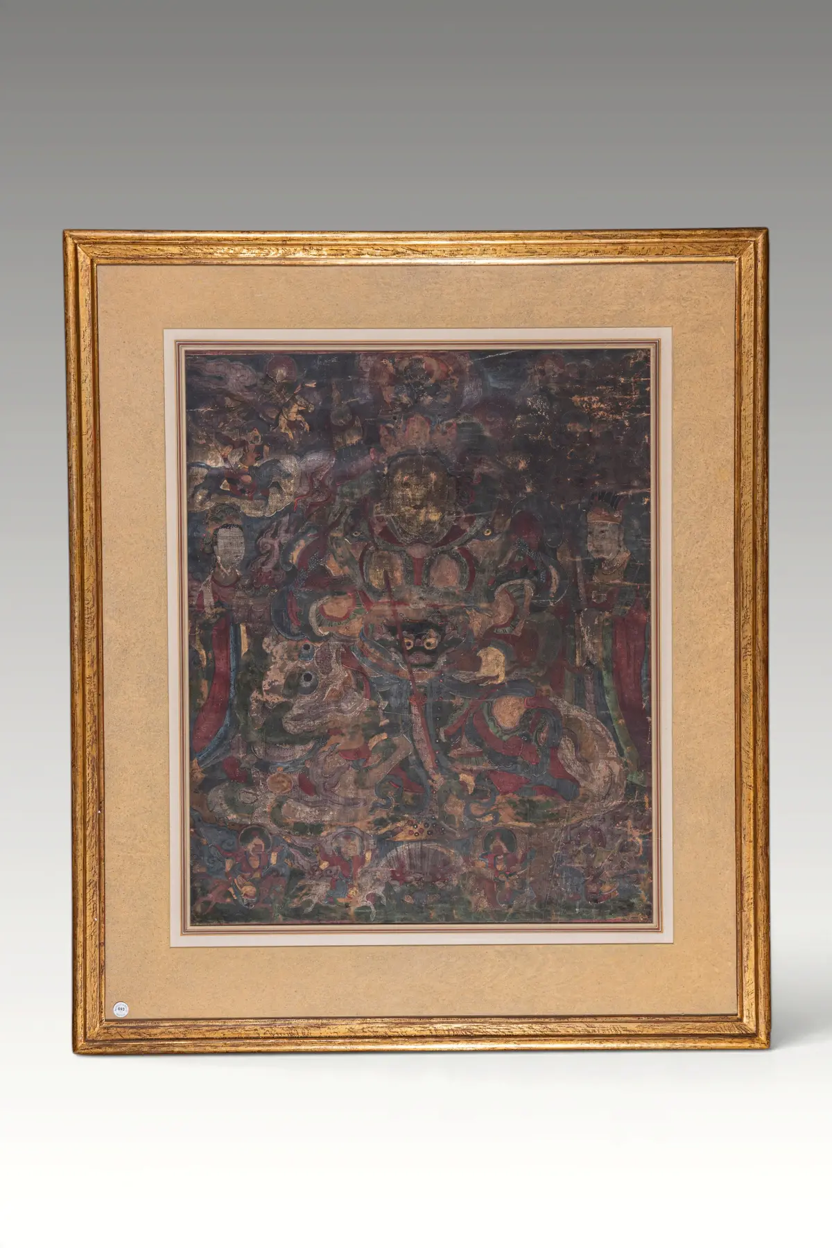 TIBETAN TANGKA DEPICTING VAISRAVANA