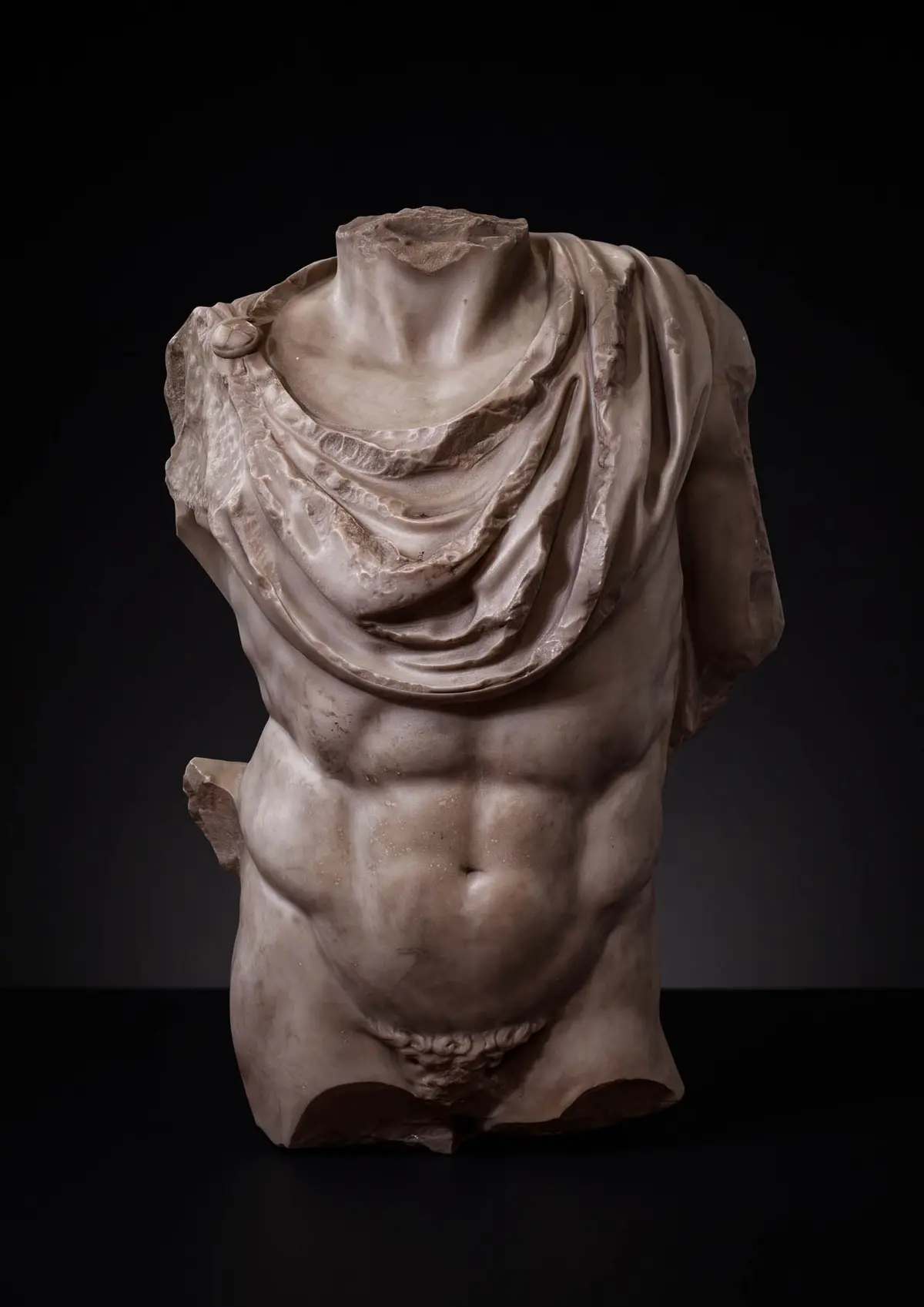 OVER LIFE-SIZE ROMAN MARBLE TORSO OF MELEAGER
