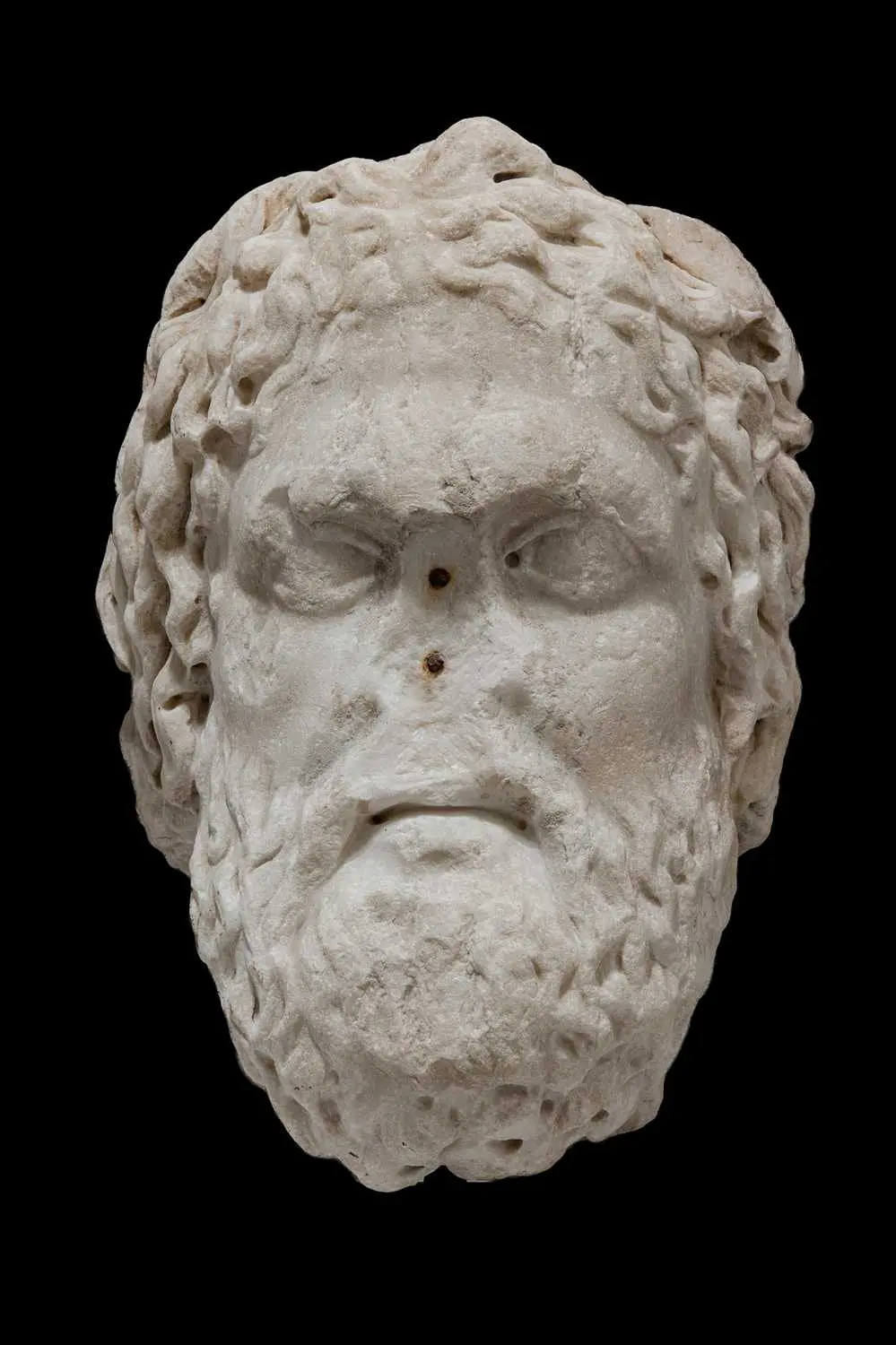 OVER LIFE-SIZE ROMAN MARBLE HEAD OF JUPITER OR POSEIDON