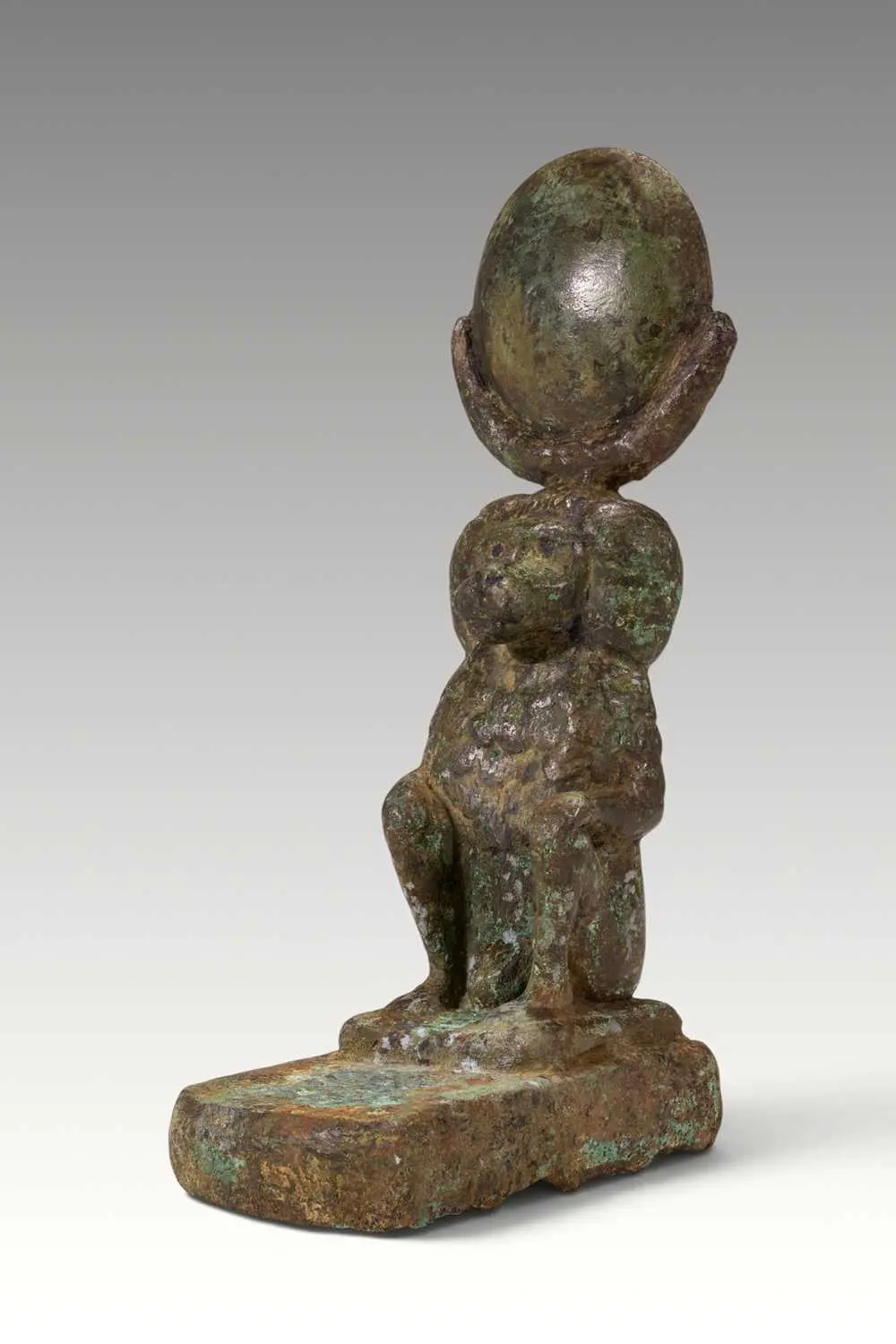 EGYPTIAN BRONZE SEATED BABOON