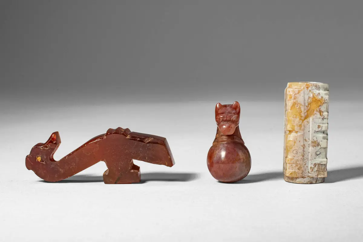GROUP OF CHINESE STONE CARVINGS