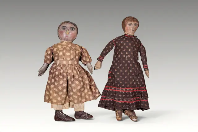 TWO AMERICAN CLOTH DOLLS