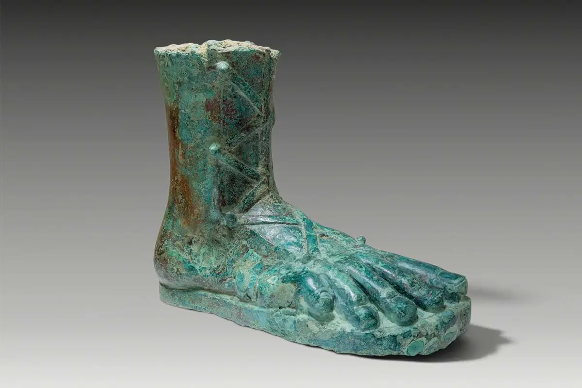 LIFE-SIZE ROMAN BRONZE FOOT WITH CALIGA