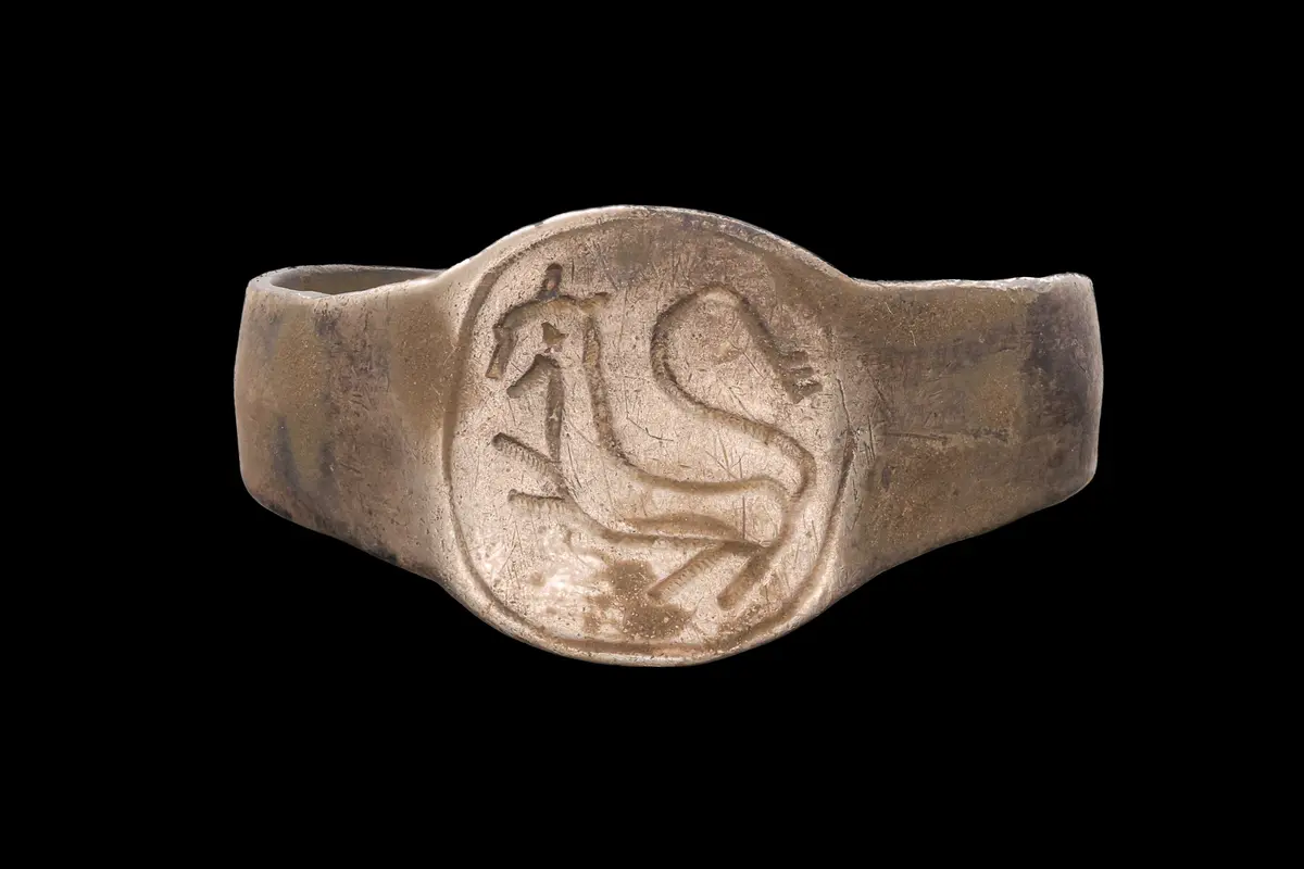VIKING SILVER RING WITH WILD ANIMAL