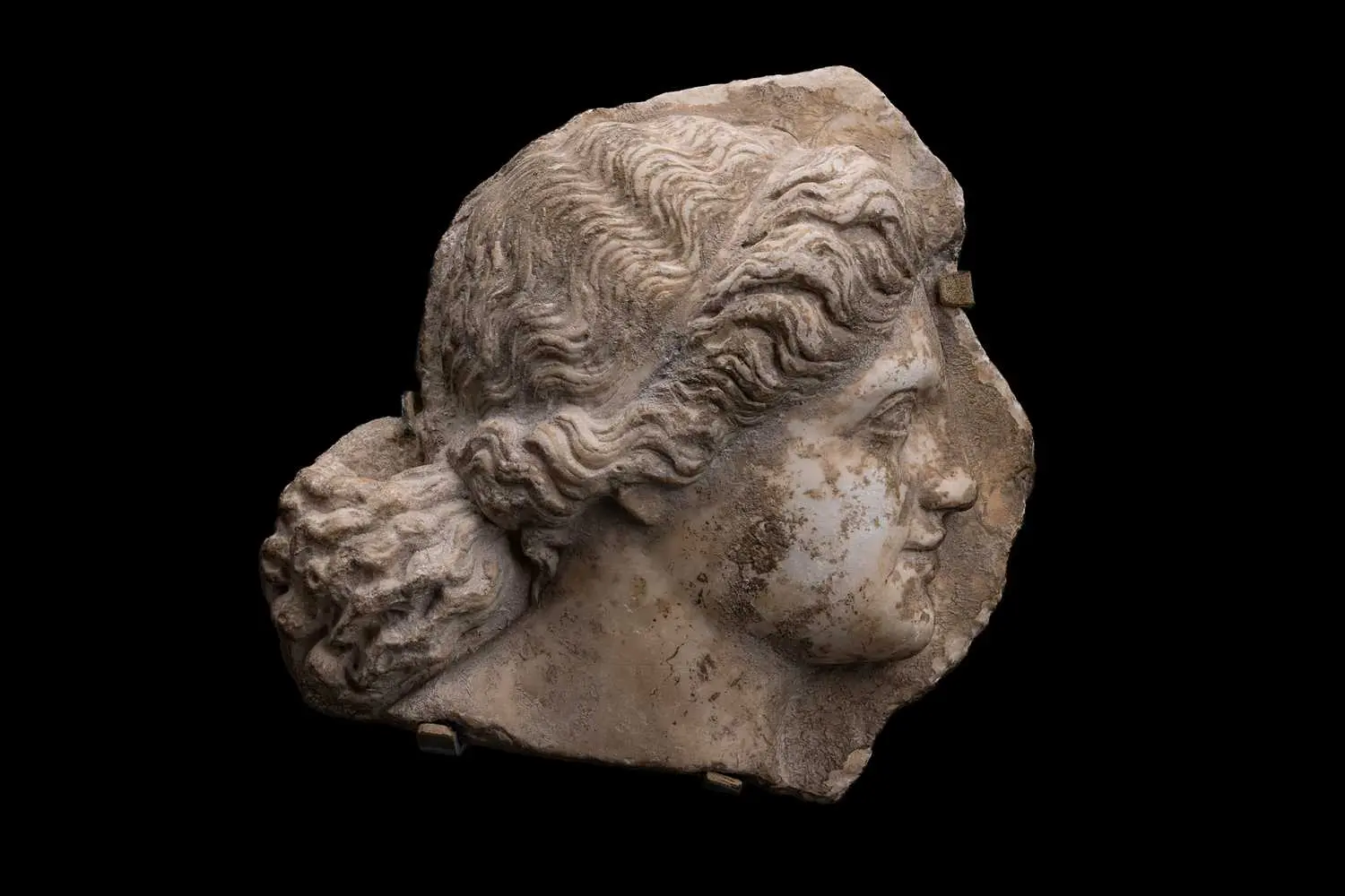 ROMAN BAS-RELIEF MARBLE PANEL OF A HEAD IN PROFILE