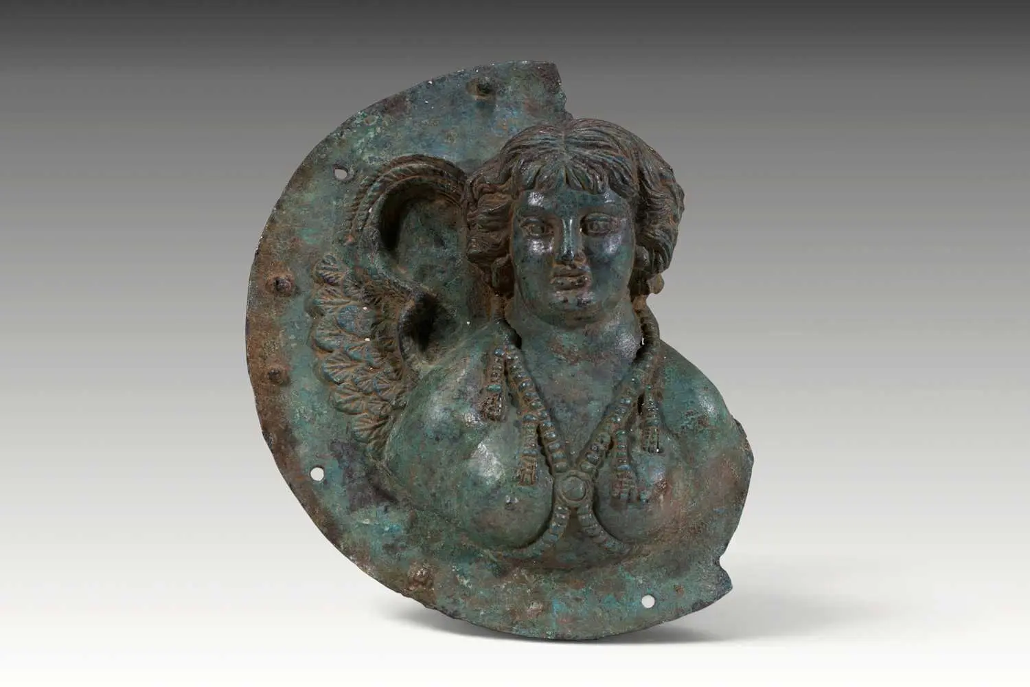 LARGE ROMAN BRONZE PHALERA WITH CUPID