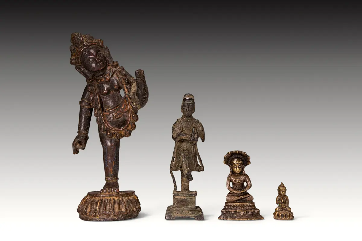 GROUP OF TIBETAN, CHINESE AND INDIAN FIGURES