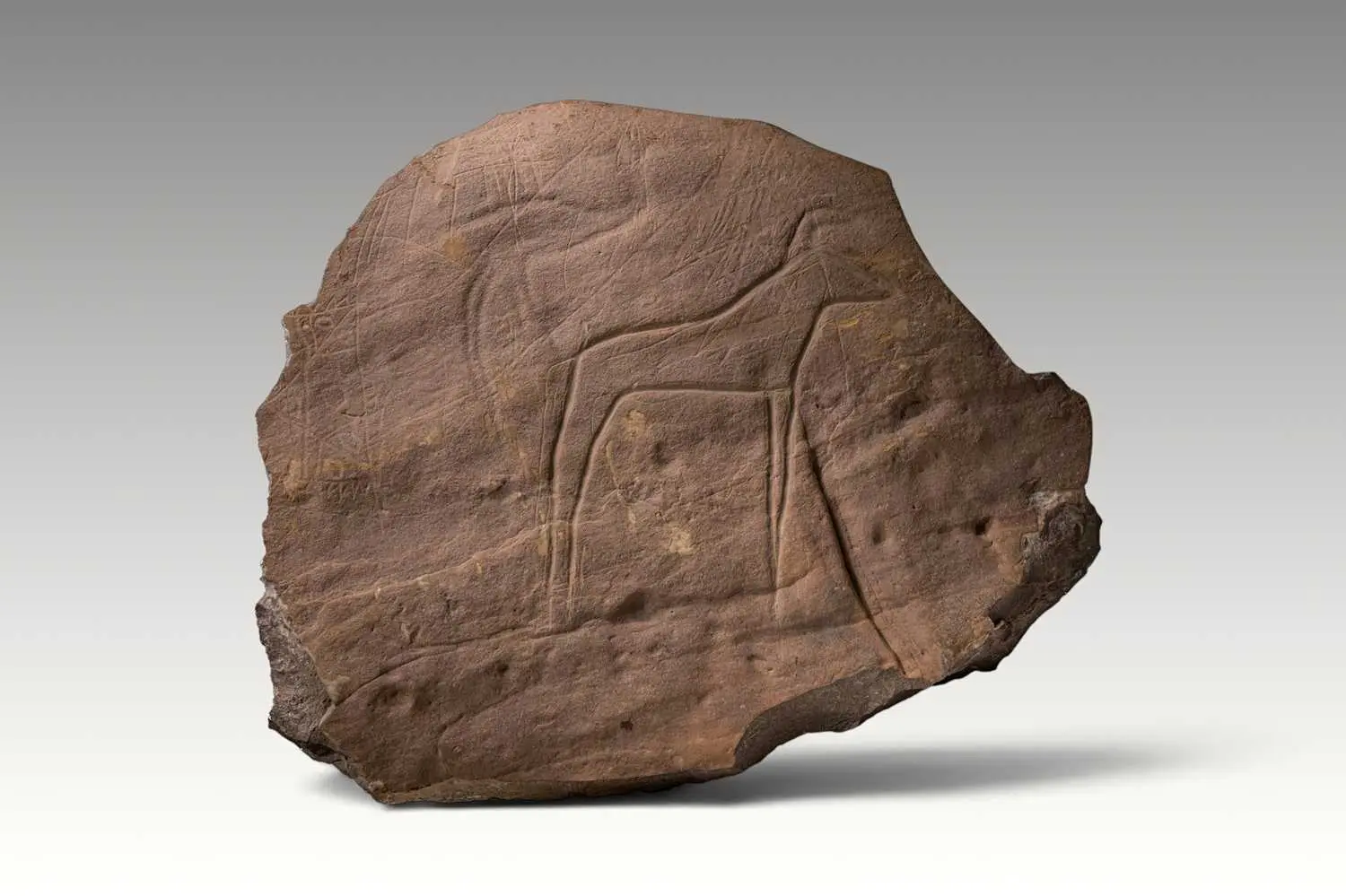 EGYPTIAN PREDYNASTIC ENGRAVED STONE WITH ANTELOPE