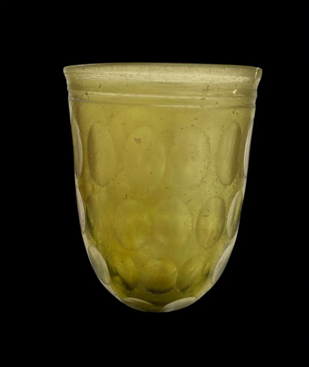 LATE ROMAN FACET-CUT CONICAL GLASS BEAKER