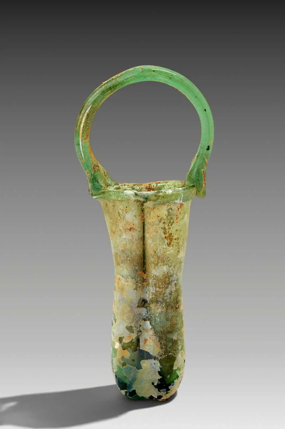 LARGE ROMAN GLASS DOUBLE UNGUENTARIUM
