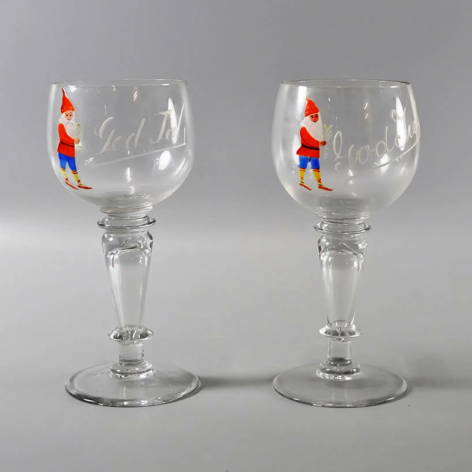 2 st Mummaglas "God Jul", 1900-tal