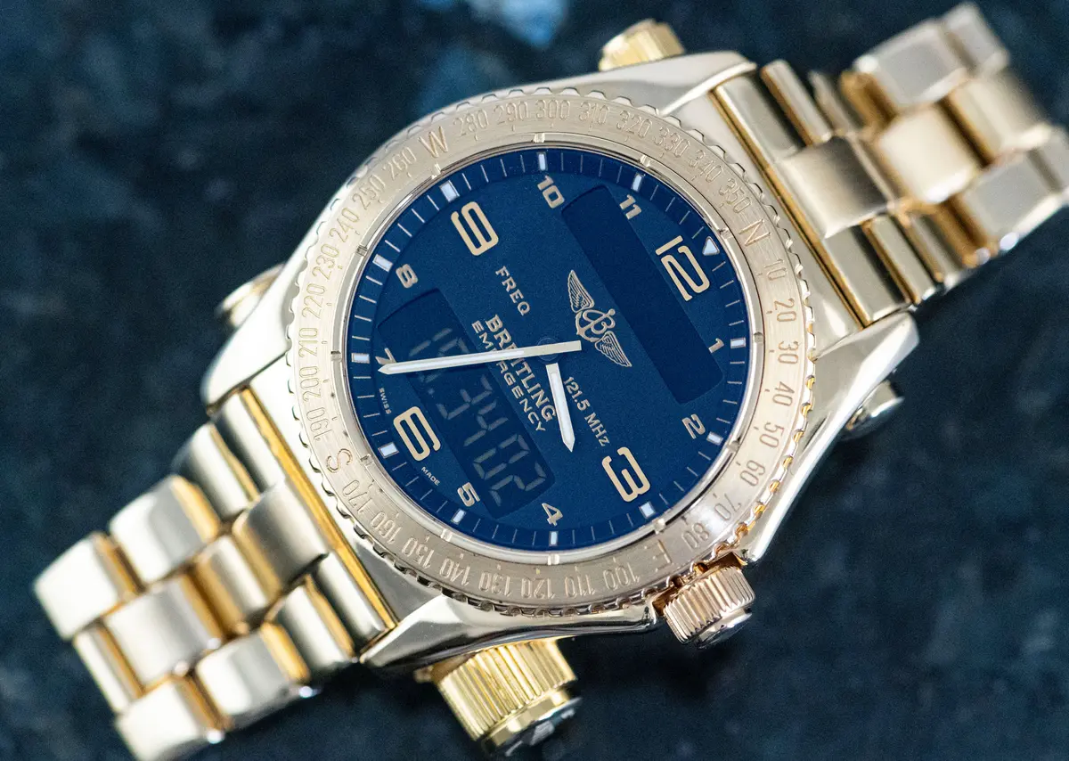 Breitling K56121.1 seltene Emergency Gelbgold Collectors Full Set