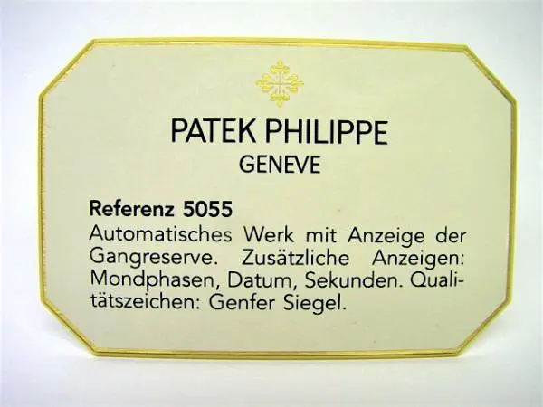Patek Philippe Konzessionär Dekorationsständer Ref. 5055 kleine Komplikation