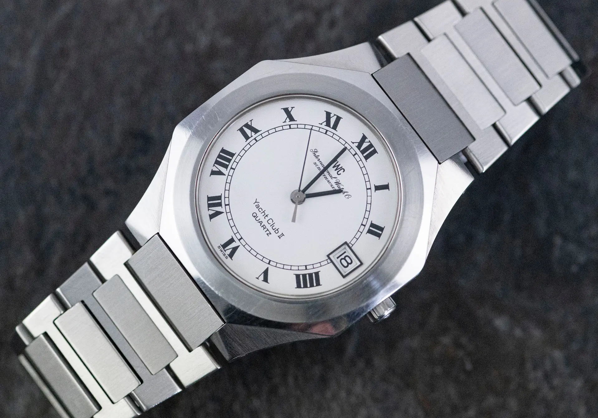 IWC 3012 seltene Yacht Club II Papiere + Rechnung 1982 unpoliert Stahl