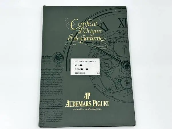 Audemars Piguet Royal Oak Dual Time Ref. 25730ST Zertifikat / Garantiebuch