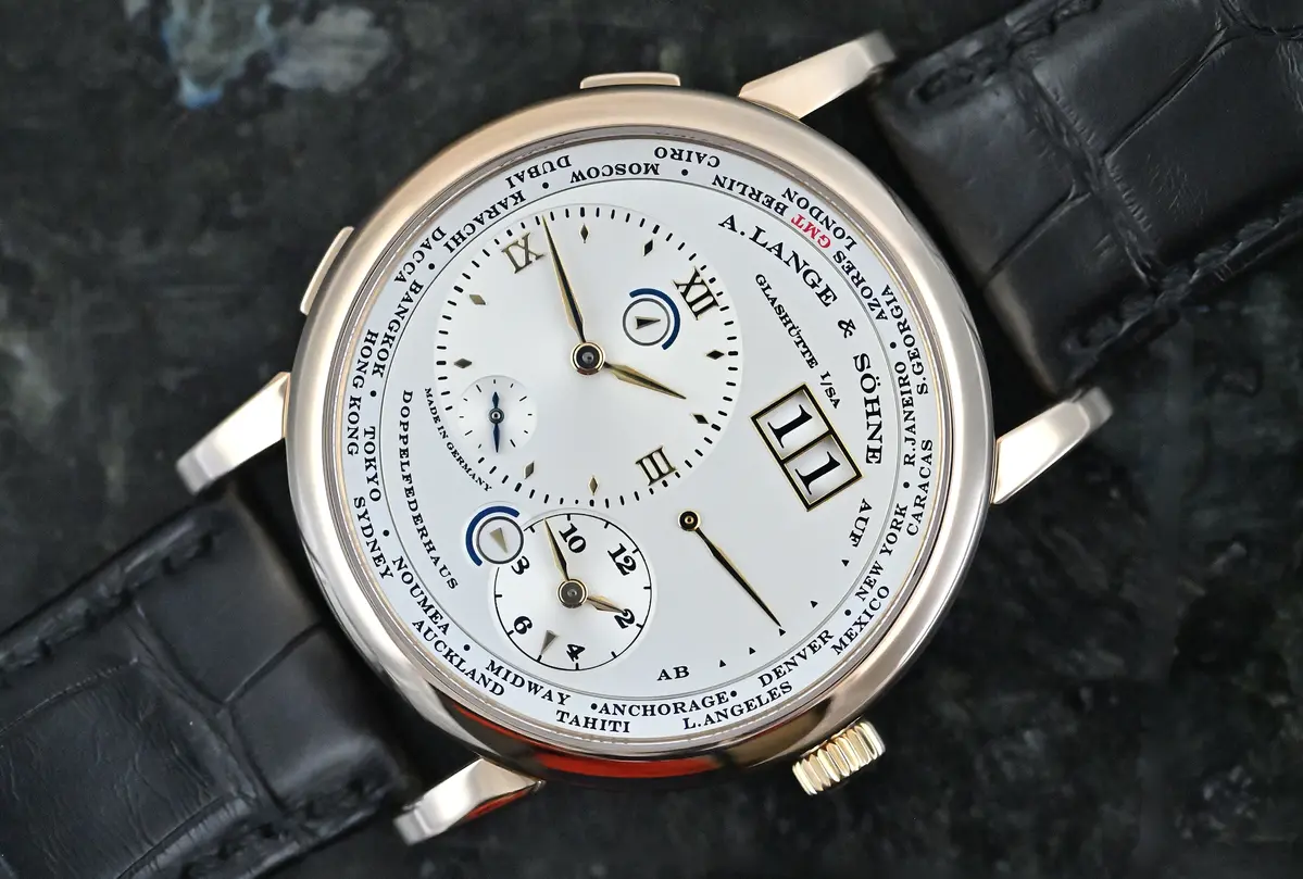A. Lange und Soehne 116.032 Lange 1 Zeitzone Rotgold deutsches Full Set 2009