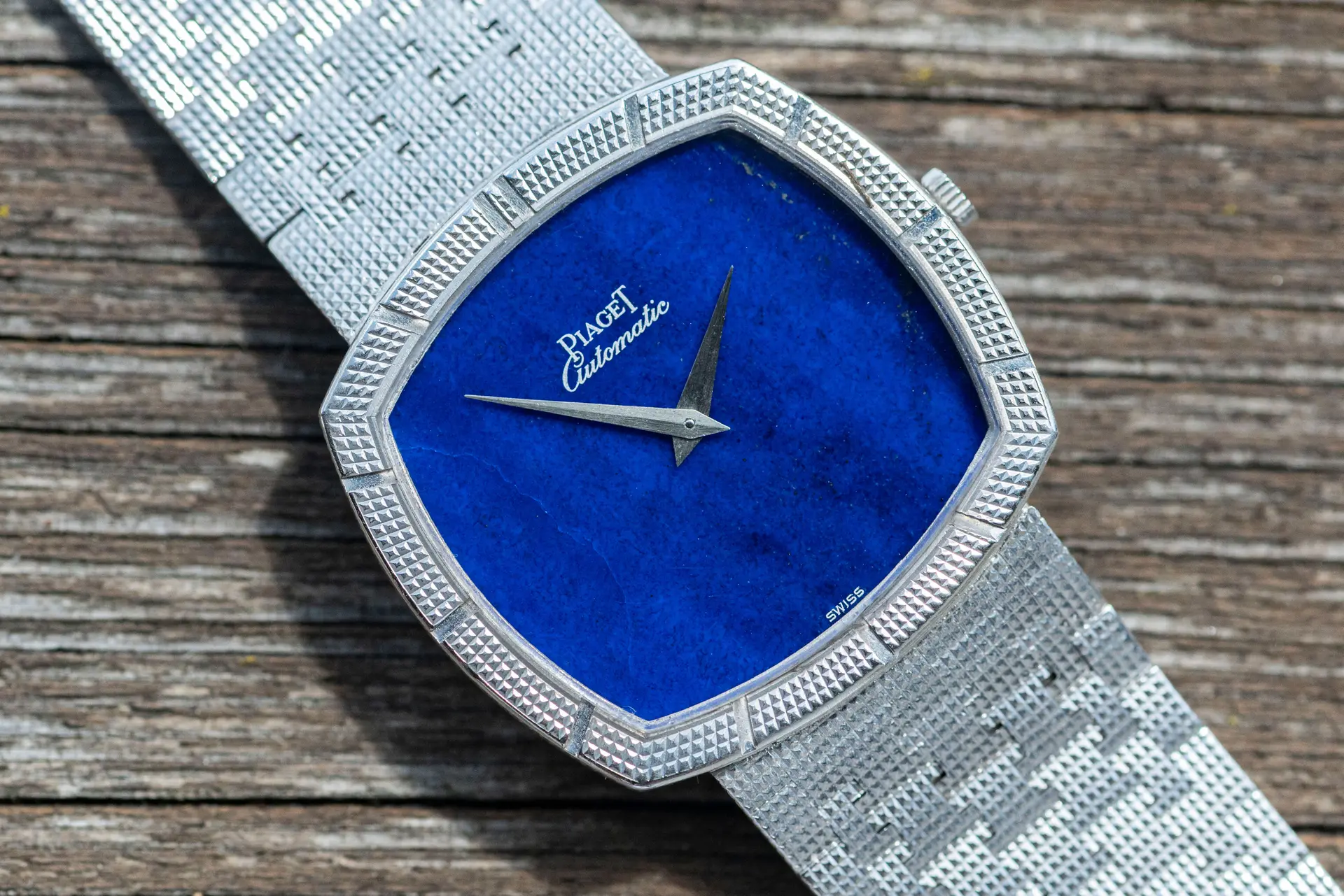 Piaget 12427 A 4 sehr seltene TV Screen Clous De Paris Lapislazuli