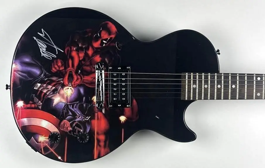 Marvel: Stan Lee Signed Dead Pool Custom Epiphone Les Paul-Style Guitar