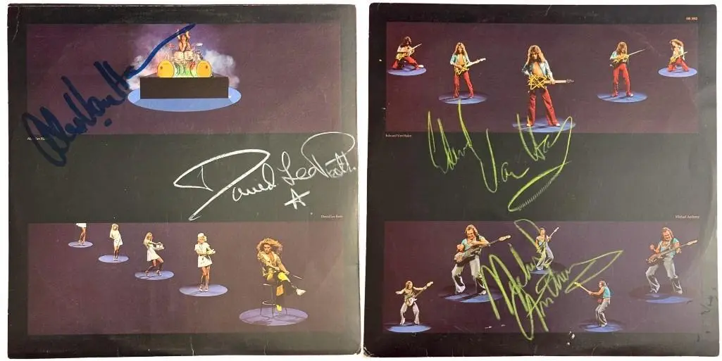 Van Halen Group Signed “Van Halen II” Album Sleeve (4 Sigs) (Grad