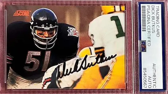 Dick Butkus Chicago Bears Signed Score Card #0385/3000 (PSA/DNA Encapsulated)