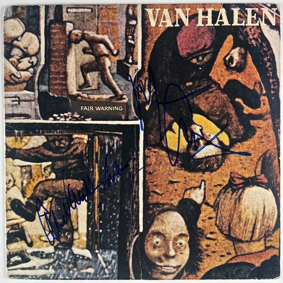 Van Halen Group Signed "Fair Warning" Album (3 Sigs) (Beckett Authentication)