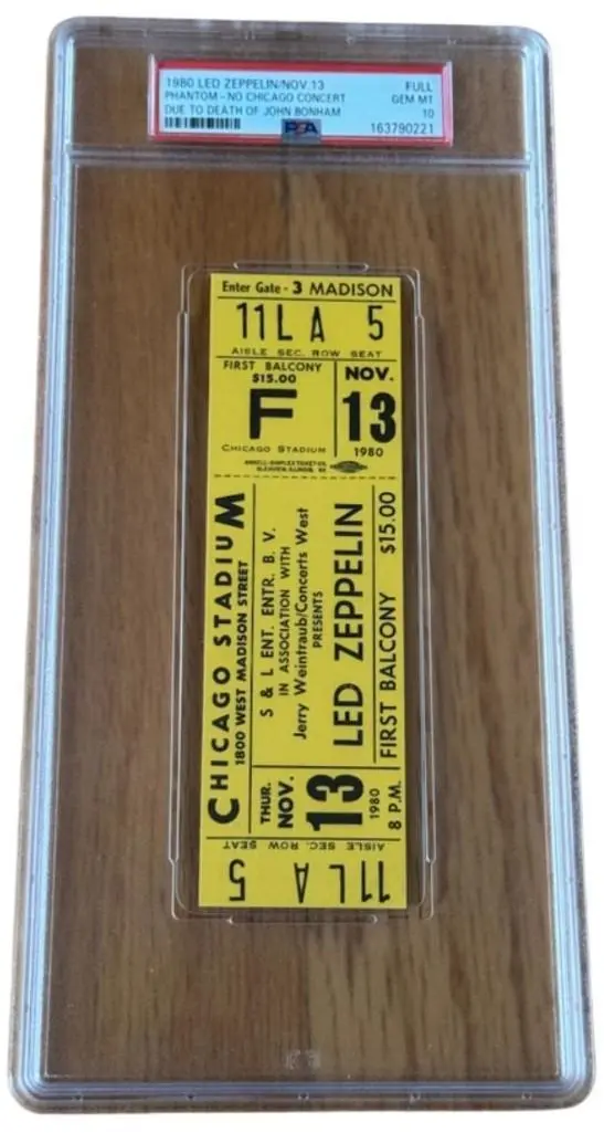 Led Zeppelin 'Phantom' Ticket for "The 1980s, Part One" US Tour w/