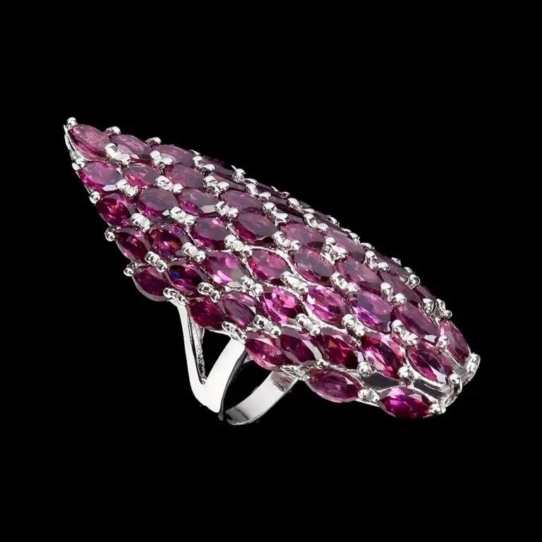 Natural Rhodolite Garnet Ring