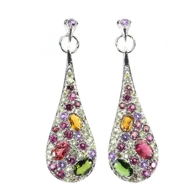 Natural Multi Gemstones Earrings