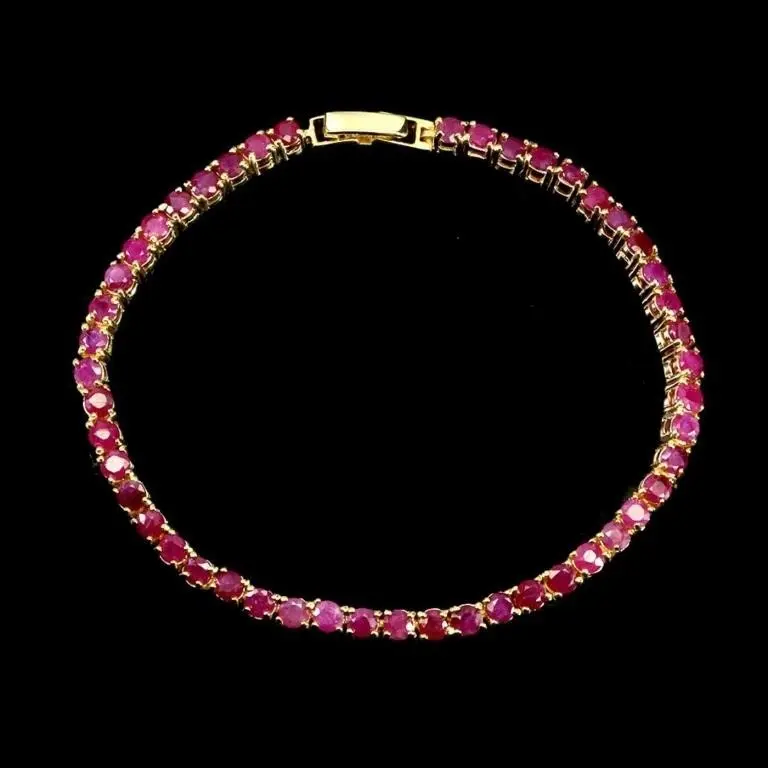 Natural Brilliant Red Ruby Bracelet