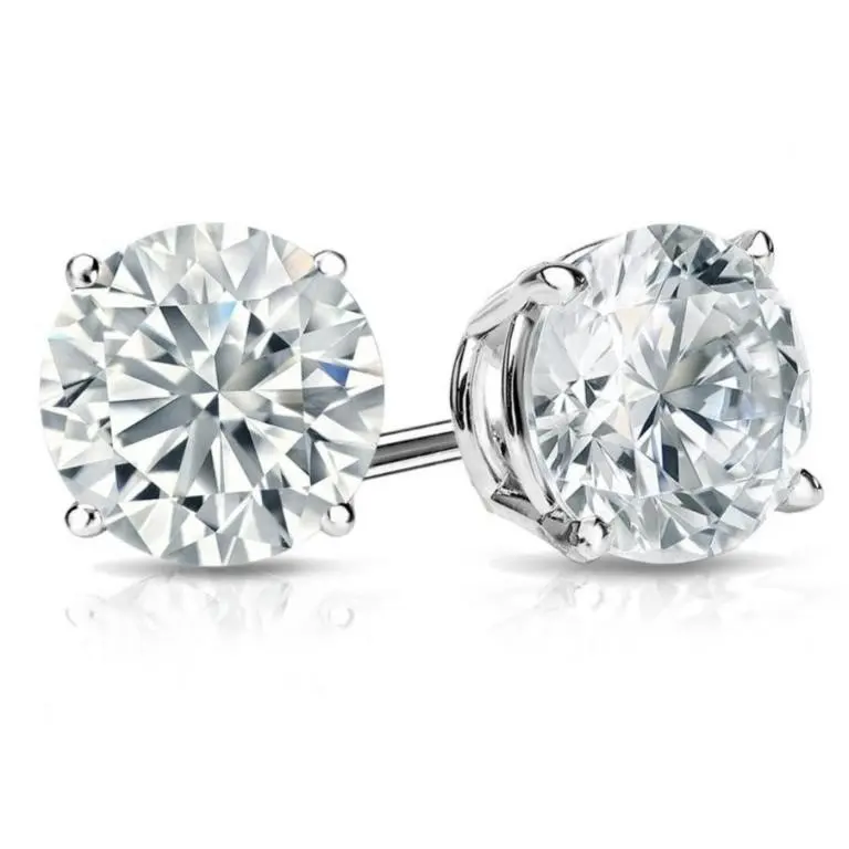 Gold & Lab Diamond 5.00 Cts E/VVS Earrings Studs