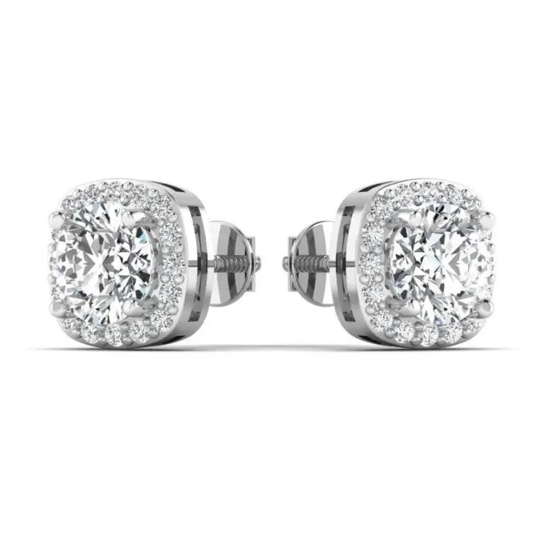 Gold & Lab Diamond 6.00 Cts Ear Studs