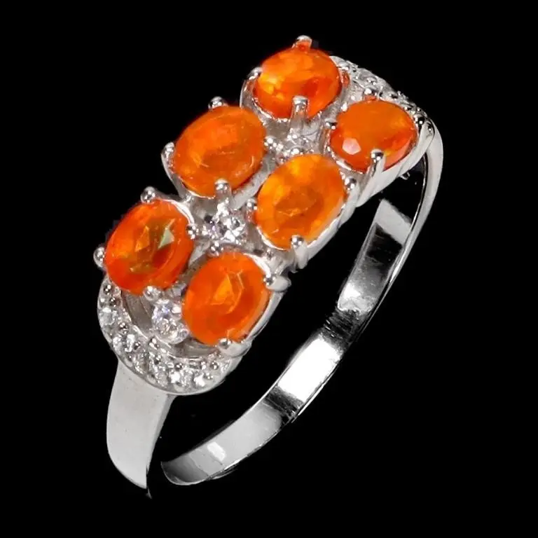 Natural Ethopian Oval Orange Opal Ring