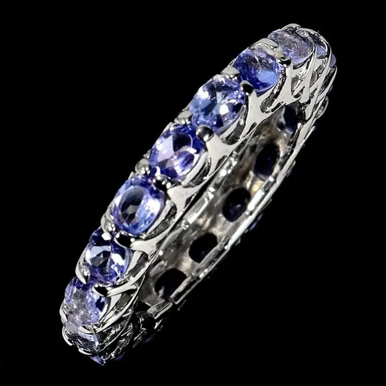 Natural Oval Tanzanite Eternity Ring