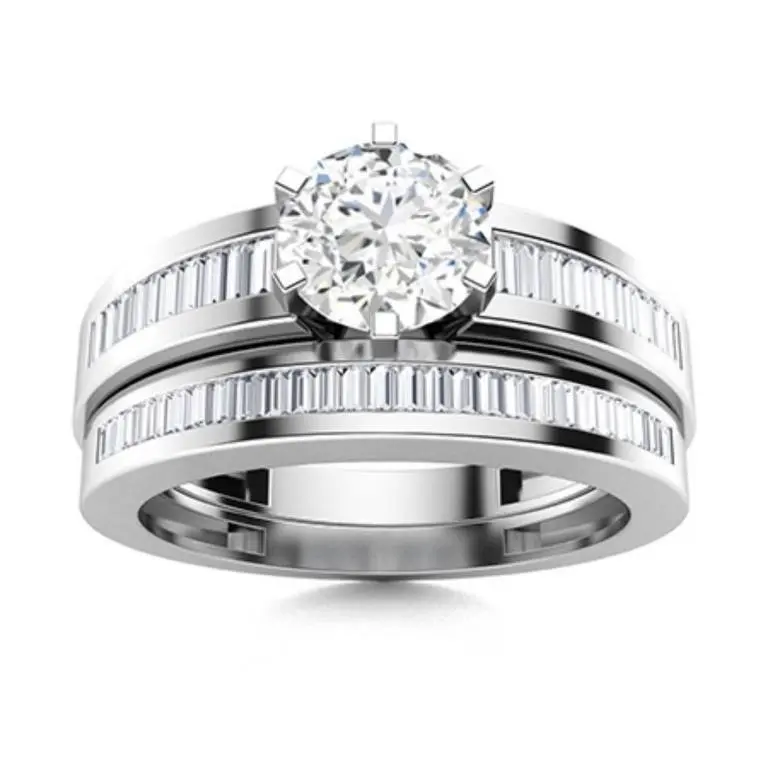 Gold & Lab Octagon Diamond 5.25 Cts Ring - E/VVS